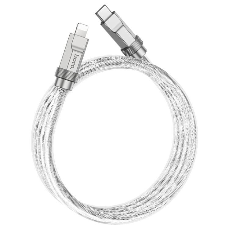 hoco U113 PD 20W USB-C/Type-C to 8 Pin Silicone Data Cable, Length: 1m(Silver) - 2 in 1 Cable by hoco | Online Shopping South Africa | PMC Jewellery