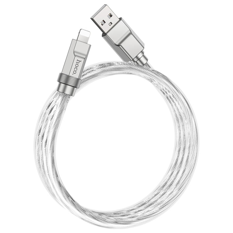 hoco U113 2.4A USB to 8 Pin Silicone Data Cable, Length: 1m(Silver) - Normal Style Cable by hoco | Online Shopping South Africa | PMC Jewellery