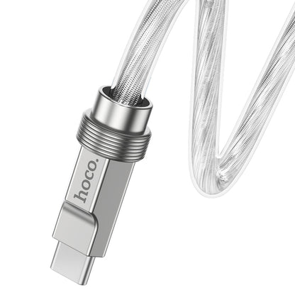 hoco U113 100W USB-C/Type-C to USB-C/Type-C Silicone Data Cable, Length: 1m(Silver) - USB-C & Type-C Cable by hoco | Online Shopping South Africa | PMC Jewellery