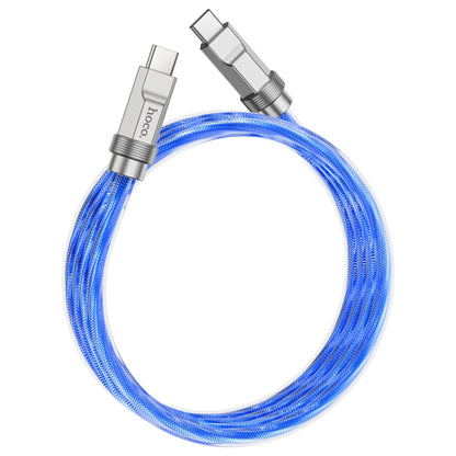 hoco U113 100W USB-C/Type-C to USB-C/Type-C Silicone Data Cable, Length: 1m(Blue) - USB-C & Type-C Cable by hoco | Online Shopping South Africa | PMC Jewellery