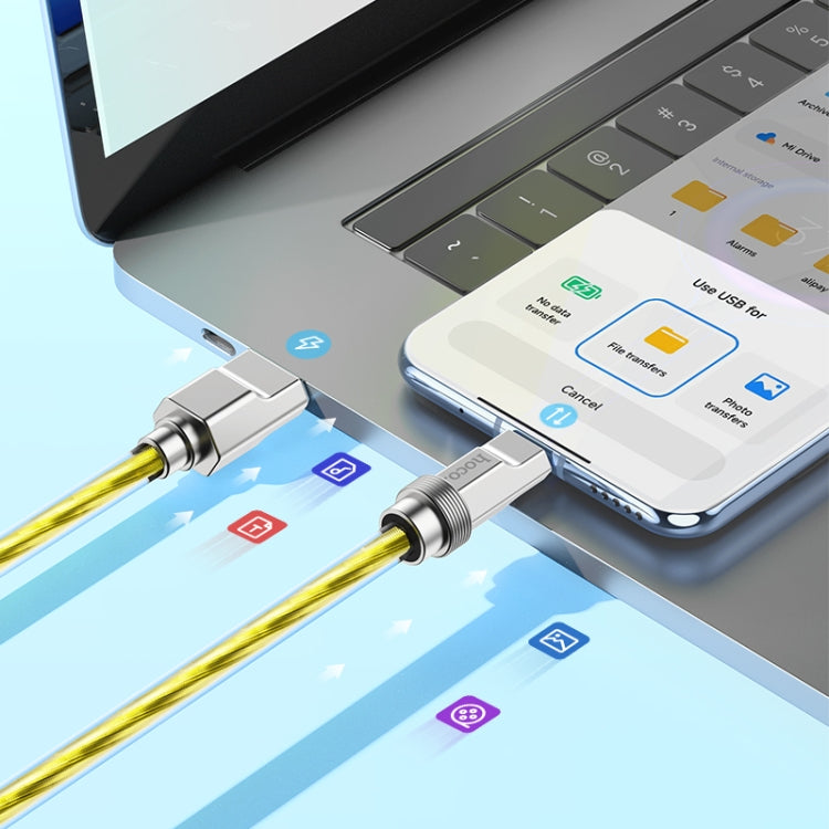 hoco U113 100W USB to USB-C/Type-C Silicone Fast Charging Data Cable, Length: 1m(Blue) - USB-C & Type-C Cable by hoco | Online Shopping South Africa | PMC Jewellery