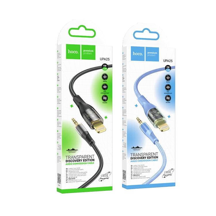 hoco UPA25 Transparent Exploration Version 8 Pin Digital Audio Conversion Cable, Length: 1m(Blue) - Video & Audio Cable by hoco | Online Shopping South Africa | PMC Jewellery