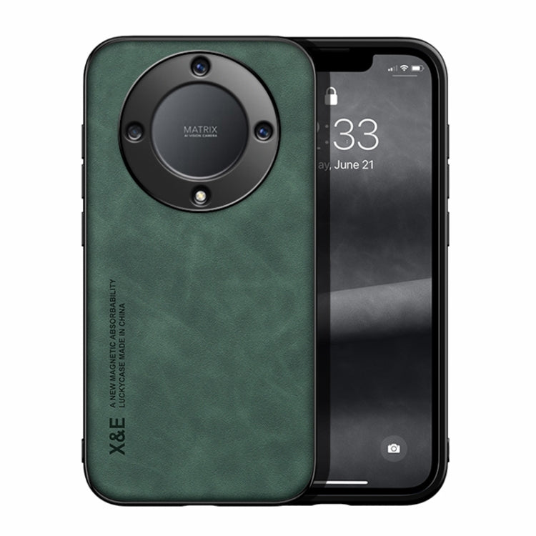 For Honor X9a Lamba Skin Feel Magnetic Leather Phone Case(Green) - Honor Cases by PMC Jewellery | Online Shopping South Africa | PMC Jewellery