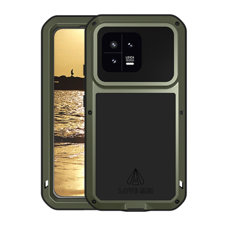 For Xiaomi 13 LOVE MEI Metal Shockproof Life Waterproof Dustproof Phone Case(Army Green) - 13 Cases by LOVE MEI | Online Shopping South Africa | PMC Jewellery