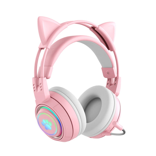 T25 RGB Stereo Cat Ear Bluetooth Wireless Headphones with Detachable Microphone(Pink) - Headset & Headphone by PMC Jewellery | Online Shopping South Africa | PMC Jewellery