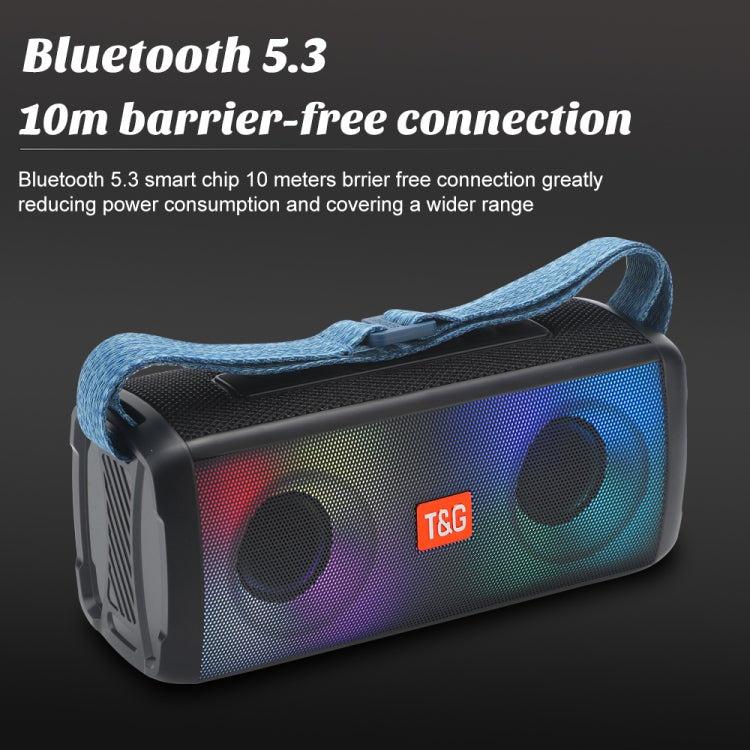 T&G TG345 Portable Outdoor Color LED Wireless Bluetooth Speaker(Blue) - Desktop Speaker by T&G | Online Shopping South Africa | PMC Jewellery