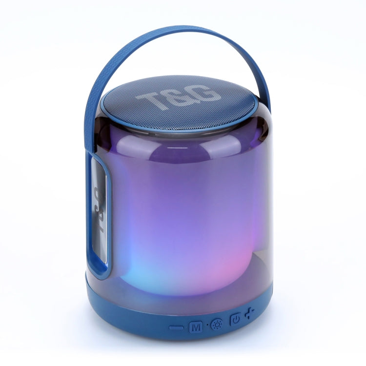 T&G TG376 360 Degree Full Screen LED Light RGB Multicolor Wireless Bluetooth Speaker Subwoofer(Blue) - Desktop Speaker by T&G | Online Shopping South Africa | PMC Jewellery