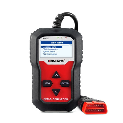 For Mercedes Benz KONNWE KW360 2.4 inch OBD2 Car Fault Detector - Code Readers & Scan Tools by KONNWEI | Online Shopping South Africa | PMC Jewellery