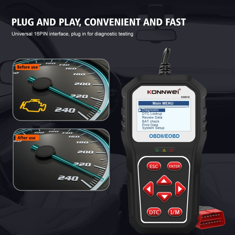 KONNWE KW818 Car OBD2 Bluetooth Fault Detector Diagnostic Tools - Code Readers & Scan Tools by KONNWEI | Online Shopping South Africa | PMC Jewellery