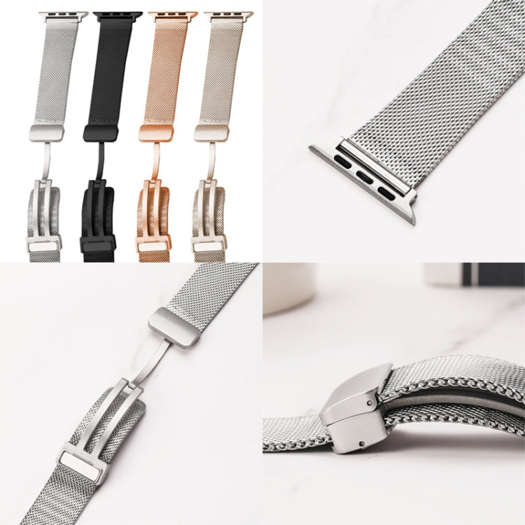 Milan Fold Buckle Metal Watch Band For Apple Watch Series 8&7 41mm / SE 2&6&SE&5&4 40mm / 3&2&1 38mm (Orange Green) - Watch Bands by PMC Jewellery | Online Shopping South Africa | PMC Jewellery