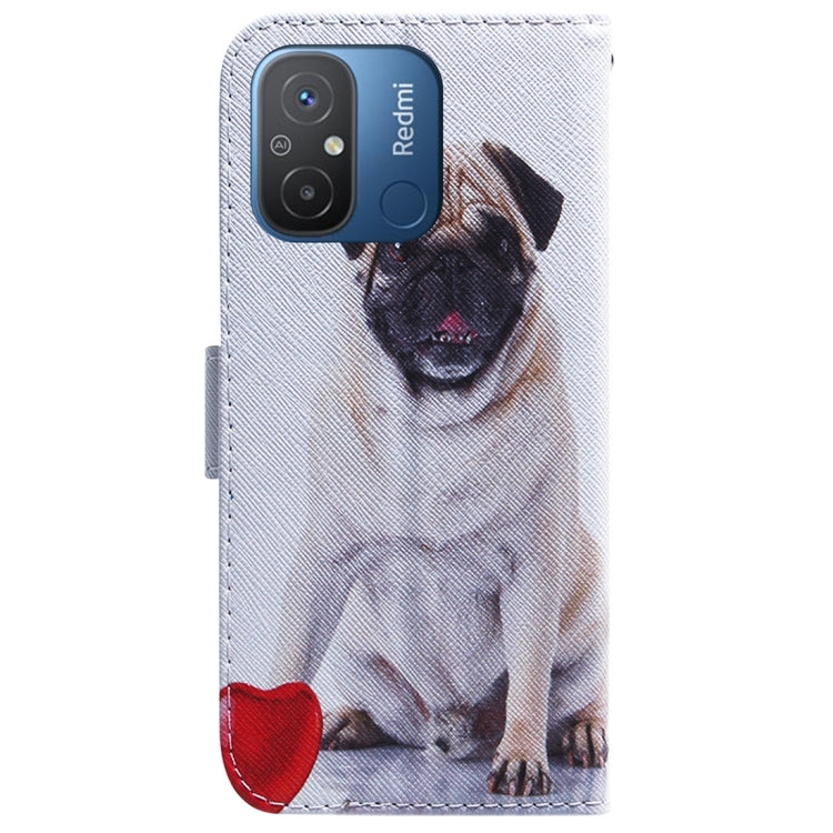 For Xiaomi Redmi 12C / 11A Coloured Drawing Flip Leather Phone Case(Pug) - Xiaomi Cases by PMC Jewellery | Online Shopping South Africa | PMC Jewellery