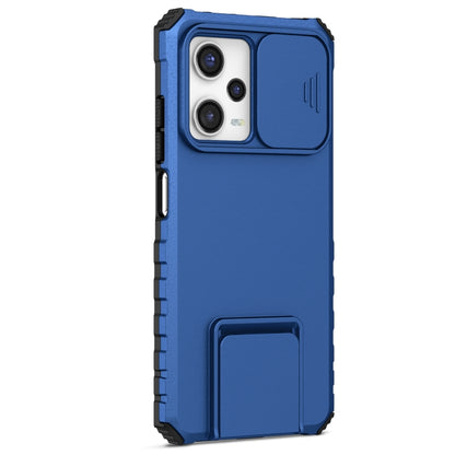 For Xiaomi Redmi Note 12 Pro 5G / Poco X5 Pro Stereoscopic Holder Sliding Camshield Phone Case(Blue) - Note 12 Pro Cases by PMC Jewellery | Online Shopping South Africa | PMC Jewellery