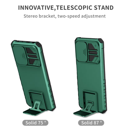 For Xiaomi Redmi Note 12 Pro 5G / Poco X5 Pro Stereoscopic Holder Sliding Camshield Phone Case(Green) - Note 12 Pro Cases by PMC Jewellery | Online Shopping South Africa | PMC Jewellery