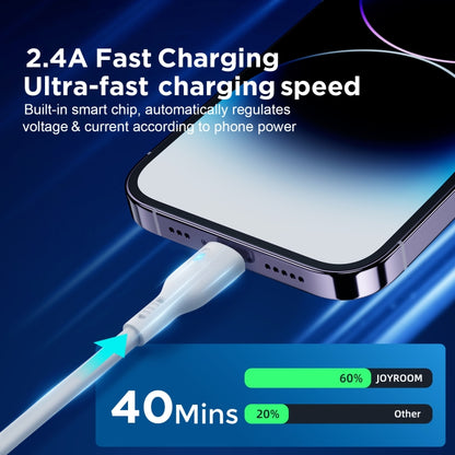 JOYROOM S-UL012A13 2.4A USB to 8 Pin Fast Charging Data Cable, Length:2m(White) - Normal Style Cable by JOYROOM | Online Shopping South Africa | PMC Jewellery