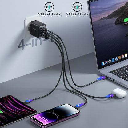 JOYROOM TCG02 Gallium Nitride 67W Dual USB+Dual USB-C/Type-C Multi-Port Charger Set, Specification:UK Plug(Black) - USB Charger by JOYROOM | Online Shopping South Africa | PMC Jewellery