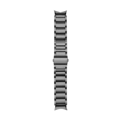For Samsung Galaxy Watch5 / Watch5 Pro / Watch4 / Watch4 Classic Universal Titanium Alloy Three Plants Flat Buckle Watch Band(Grey) - Smart Wear by PMC Jewellery | Online Shopping South Africa | PMC Jewellery
