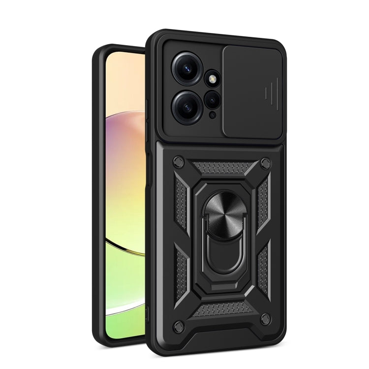 For Xiaomi Redmi Note 12 4G Global Sliding Camera Cover Design Phone Case(Black) - Note 12 Cases by PMC Jewellery | Online Shopping South Africa | PMC Jewellery