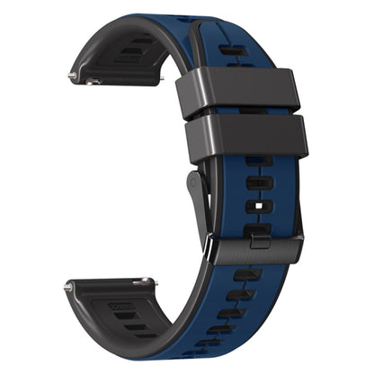 22mm Universal Vertical Line Two-Color Silicone Watch Band(Dark Blue+Black) - Smart Wear by PMC Jewellery | Online Shopping South Africa | PMC Jewellery