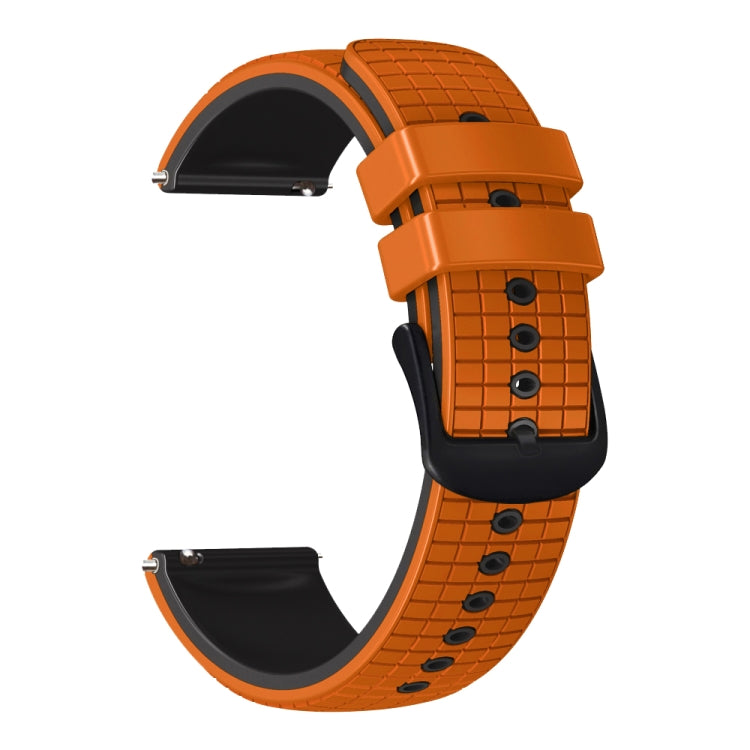 20mm Universal Mesh Two-Tone Silicone Watch Band(Orange Black) - Smart Wear by PMC Jewellery | Online Shopping South Africa | PMC Jewellery