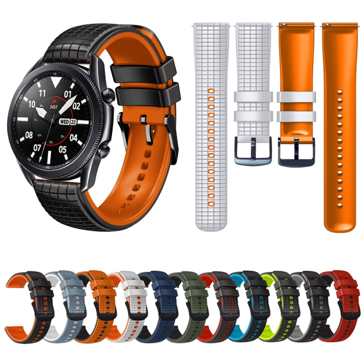 22mm Universal Mesh Two-Tone Silicone Watch Band(Black Orange) - Smart Wear by PMC Jewellery | Online Shopping South Africa | PMC Jewellery