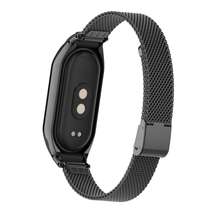 For Xiaomi Mi Band 8 Integrated Metal Case + Steel Mesh Buckle Watch Band(Black) - Smart Wear by PMC Jewellery | Online Shopping South Africa | PMC Jewellery