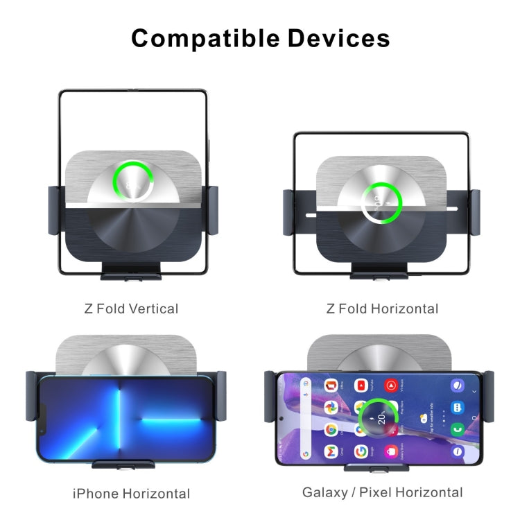 For Samsung Galaxy Z Fold4 S11 Dual Coil Car Phone Holder Wireless Charger - Wireless Charger Holders by PMC Jewellery | Online Shopping South Africa | PMC Jewellery