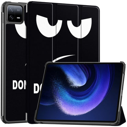 For Xiaomi Pad 6 / 6 Pro Custer Painted 3-Fold Stand Leather Smart Tablet Case(Big Eye ME) -  by PMC Jewellery | Online Shopping South Africa | PMC Jewellery