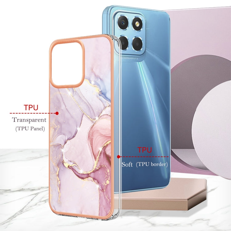 For Honor X8 5G Electroplating Marble Dual-side IMD Phone Case(Rose Gold 005) - Honor Cases by PMC Jewellery | Online Shopping South Africa | PMC Jewellery