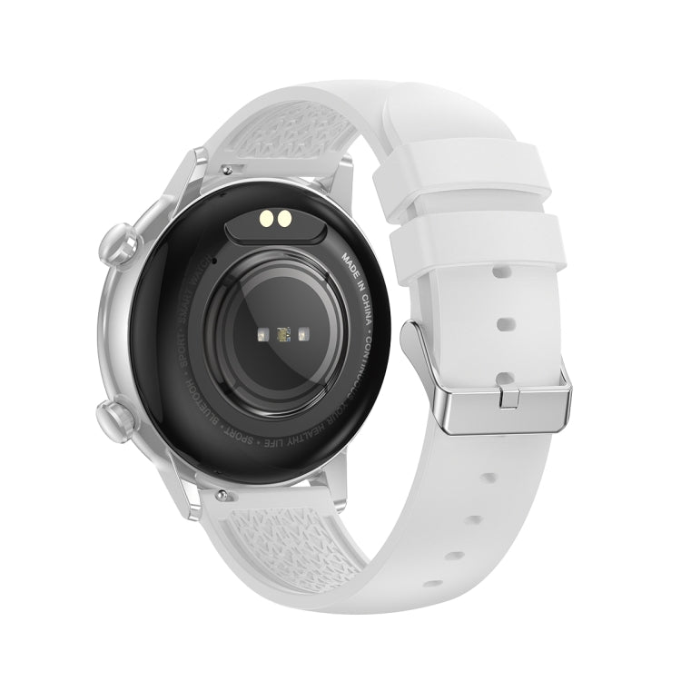 HK39 1.1 inch Smart Silicone Strap Watch Supports Bluetooth Call/Blood Oxygen Monitoring(White) - Smart Wear by PMC Jewellery | Online Shopping South Africa | PMC Jewellery