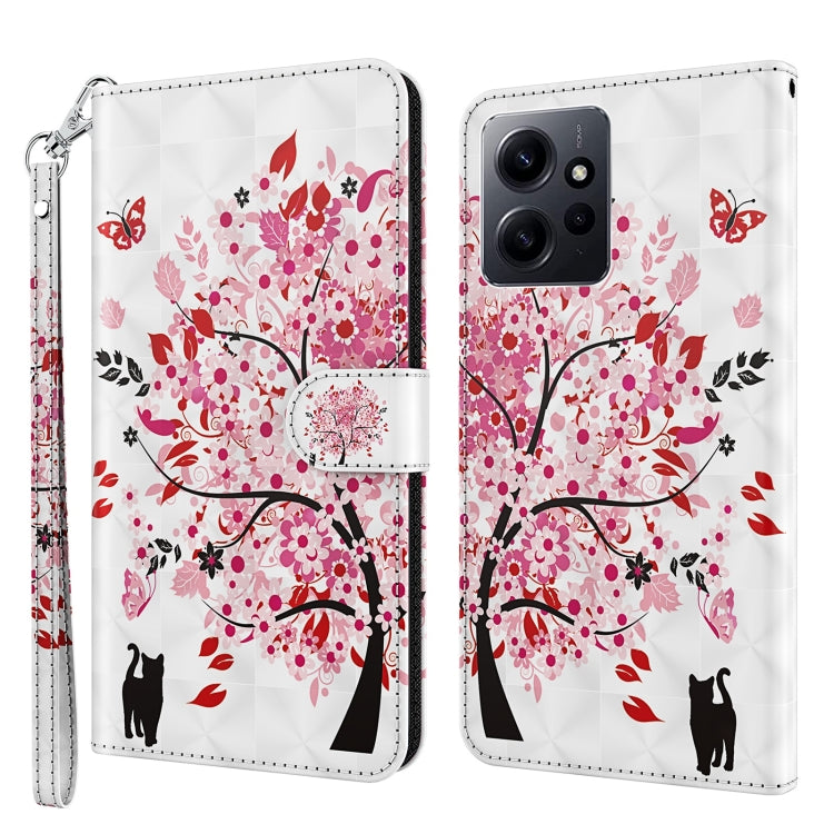 For Xiaomi Redmi Note 12 4G Global 3D Painting Pattern Flip Leather Phone Case(Cat Under The Tree) - Note 12 Cases by PMC Jewellery | Online Shopping South Africa | PMC Jewellery