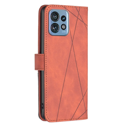 For Motorola Edge 40 Pro 5G / Moto X40 / X40 Pro Magnetic Buckle Rhombus Texture Leather Phone Case(Brown) - Motorola Cases by PMC Jewellery | Online Shopping South Africa | PMC Jewellery