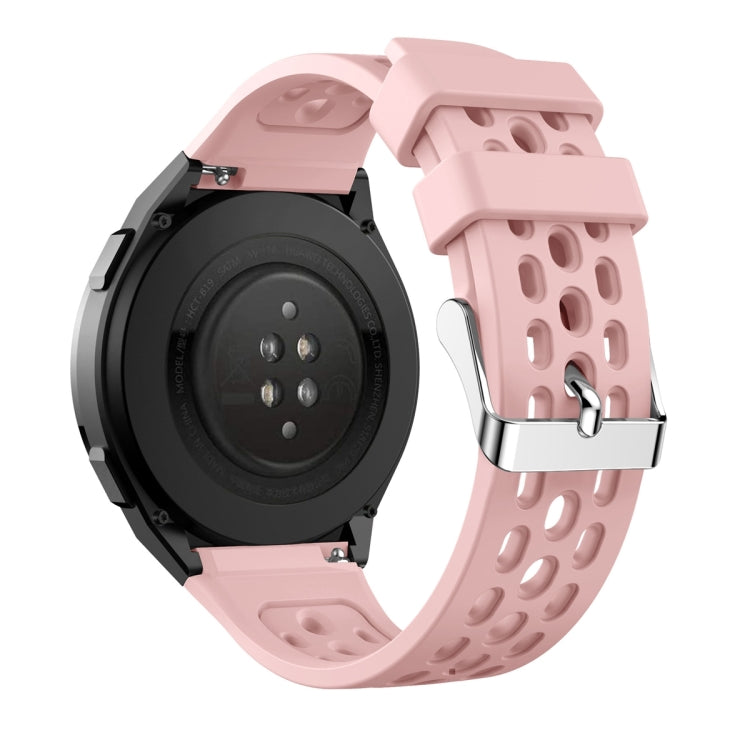 For Huawei Watch GT 2e Solid Color Round Hole Silicone Watch Band(Pink) - Smart Wear by PMC Jewellery | Online Shopping South Africa | PMC Jewellery