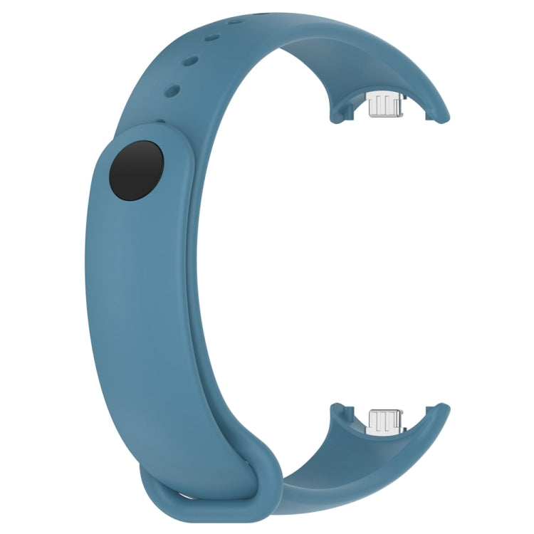 For Xiaomi Mi Band 8 Solid Color Stainless Steel Plug Replacement Watch Band (Blue) - Watch Bands by PMC Jewellery | Online Shopping South Africa | PMC Jewellery