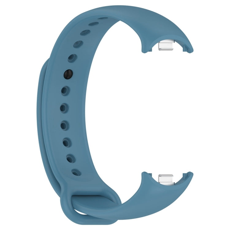 For Xiaomi Mi Band 8 Solid Color Stainless Steel Plug Replacement Watch Band (Blue) - Watch Bands by PMC Jewellery | Online Shopping South Africa | PMC Jewellery