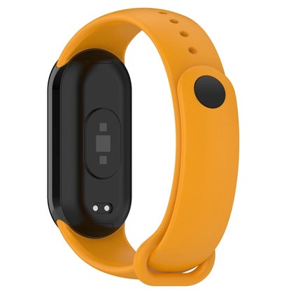 For Xiaomi Mi Band 8 Solid Color Stainless Steel Plug Replacement Watch Band (Yellow) - Watch Bands by PMC Jewellery | Online Shopping South Africa | PMC Jewellery