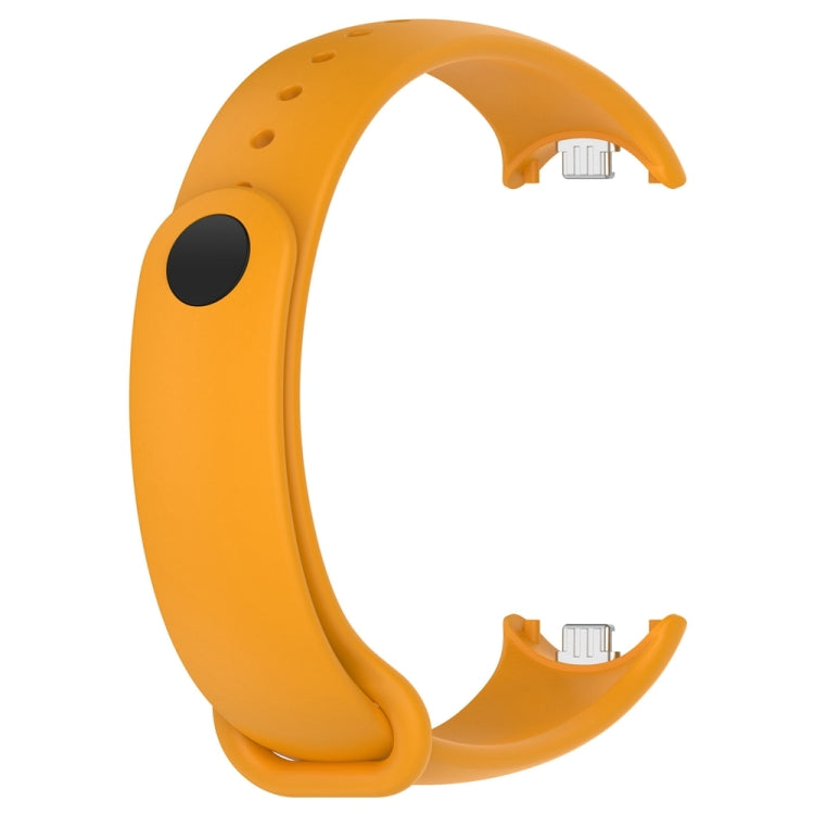 For Xiaomi Mi Band 8 Solid Color Stainless Steel Plug Replacement Watch Band (Yellow) - Watch Bands by PMC Jewellery | Online Shopping South Africa | PMC Jewellery