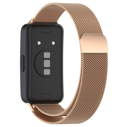 For Huawei Band 8 Milanese Metal Watch Band(Rose Gold) - Smart Wear by PMC Jewellery | Online Shopping South Africa | PMC Jewellery