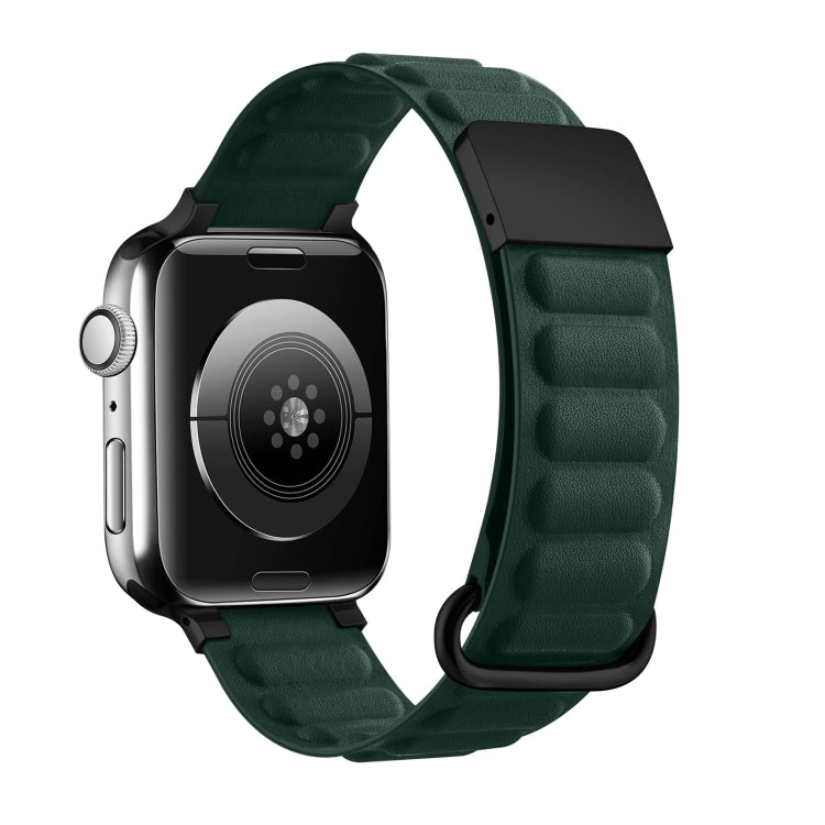 Magnetic Reverse Buckle Watch Band For Apple Watch Series 8&7 45mm(Cedar Green) - Smart Wear by PMC Jewellery | Online Shopping South Africa | PMC Jewellery