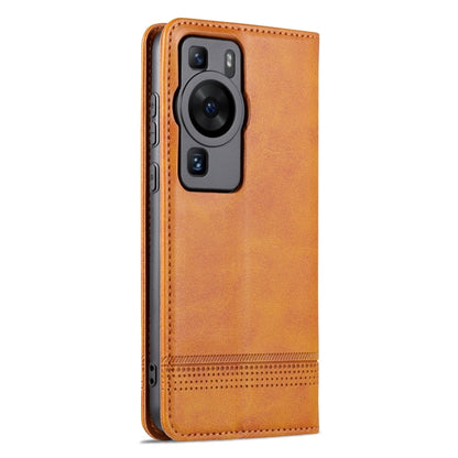 For Huawei P60 / P60 Pro AZNS Magnetic Calf Texture Flip Leather Phone Case(Light Brown) - Huawei Cases by AZNS | Online Shopping South Africa | PMC Jewellery