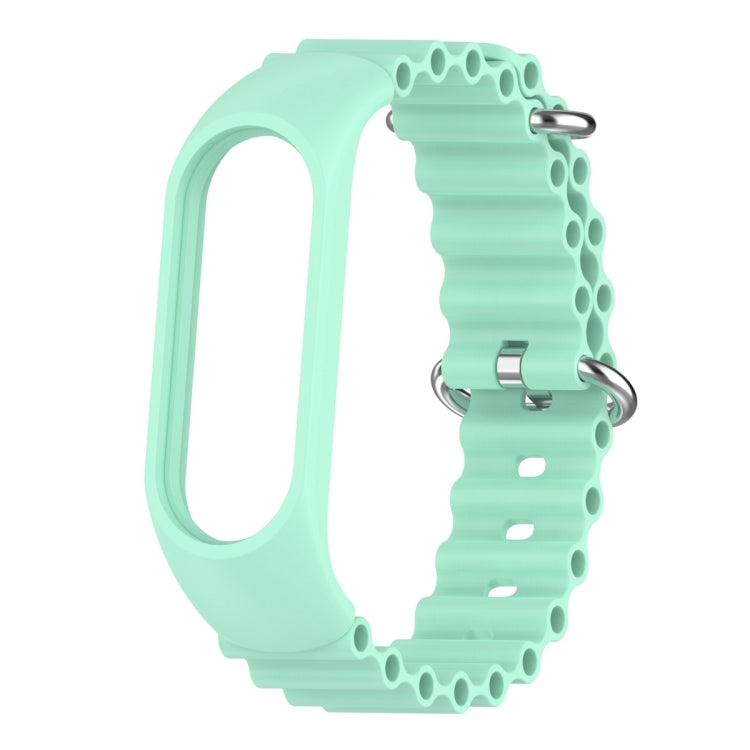 For Xiaomi Mi Band 7 / 6 / 5 / 4 / 3 Solid Color Marine Silicone Breathable Watch Band(Blue Sea) - Smart Wear by PMC Jewellery | Online Shopping South Africa | PMC Jewellery