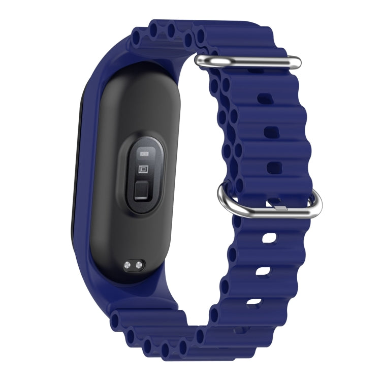 For Xiaomi Mi Band 7 / 6 / 5 / 4 / 3 Solid Color Marine Silicone Breathable Watch Band(Blue) - Smart Wear by PMC Jewellery | Online Shopping South Africa | PMC Jewellery