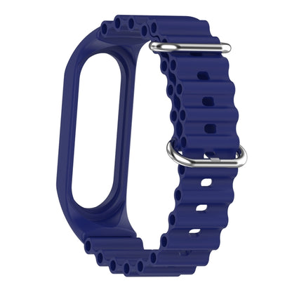 For Xiaomi Mi Band 7 / 6 / 5 / 4 / 3 Solid Color Marine Silicone Breathable Watch Band(Blue) - Smart Wear by PMC Jewellery | Online Shopping South Africa | PMC Jewellery
