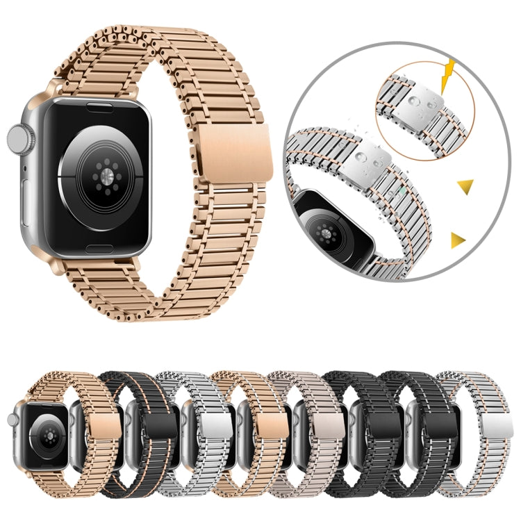 Chain Magnetic Stainless Steel Watch Band For Apple Watch Series 8&7 41mm / SE 2&6&SE&5&4 40mm / 3&2&1 38mm(Black) - Smart Wear by PMC Jewellery | Online Shopping South Africa | PMC Jewellery