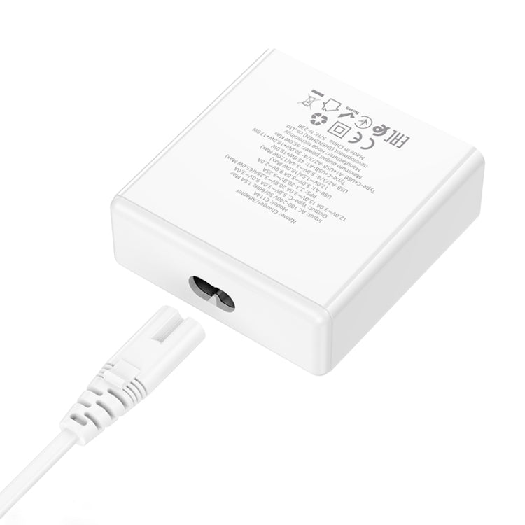 hoco C114A Vision PD 65W USB-C / Type-C + 4 USB Five Ports Fast Charger, Plug Type:EU Plug(White) - USB Charger by hoco | Online Shopping South Africa | PMC Jewellery