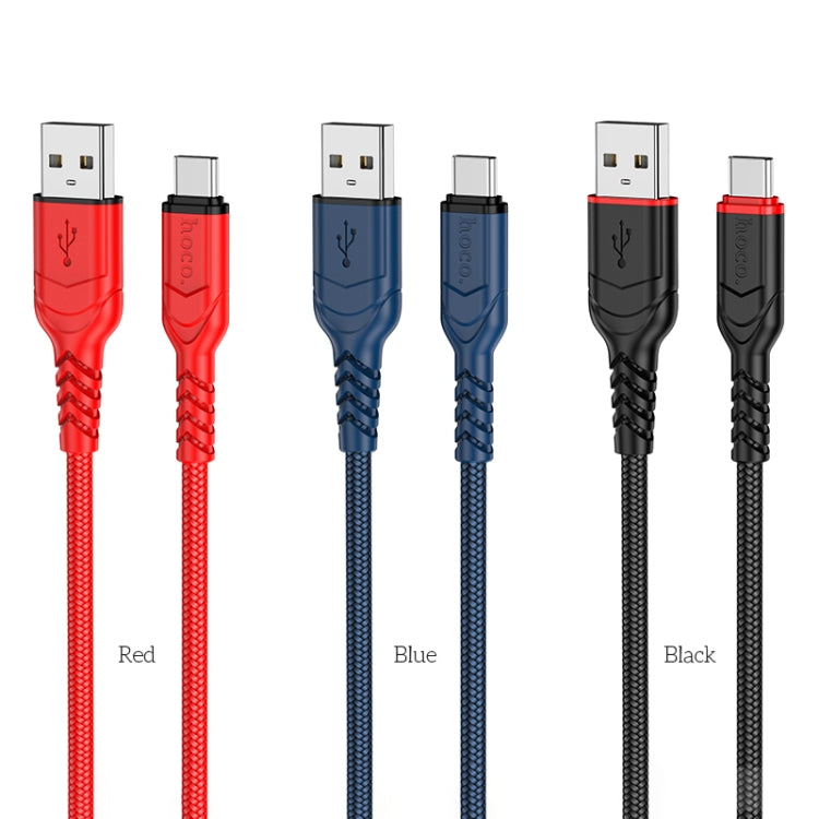 hoco X59 Victory 3A USB to USB-C / Type-C Charging Data Dable, Length:2m(Black) - USB-C & Type-C Cable by hoco | Online Shopping South Africa | PMC Jewellery