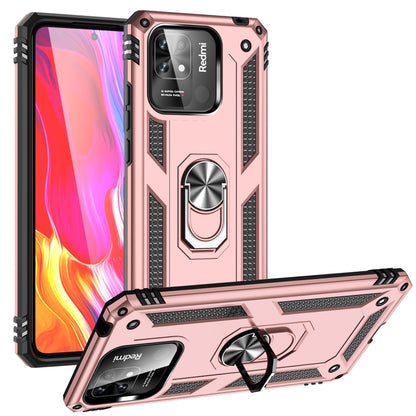 For Xiaomi Redmi 12C / 11A Shockproof TPU + PC Phone Case with Holder(Rose Gold) - Mi 11 Ultra Cases by PMC Jewellery | Online Shopping South Africa | PMC Jewellery