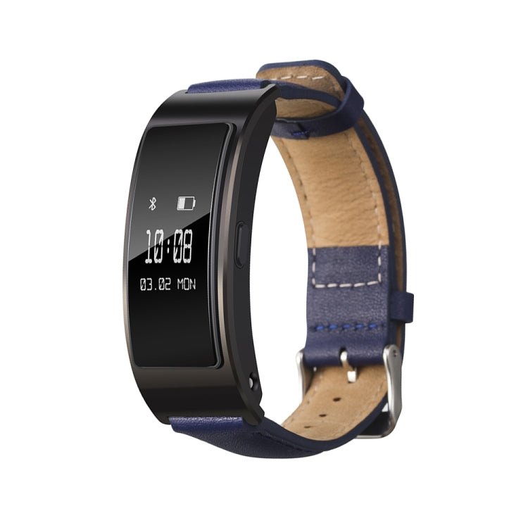 For Huawei Band 7 Glossy Leather Watch Band(Navy Blue) - Smart Wear by PMC Jewellery | Online Shopping South Africa | PMC Jewellery