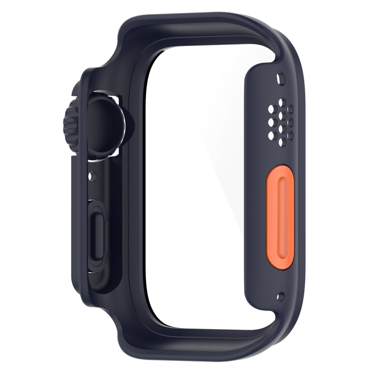 For Apple Watch Series SE 2 / 6 / SE / 5 / 4 40mm Tempered Film + PC Integrated Watch Protective Case(Midnight Blue) - Watch Cases by PMC Jewellery | Online Shopping South Africa | PMC Jewellery