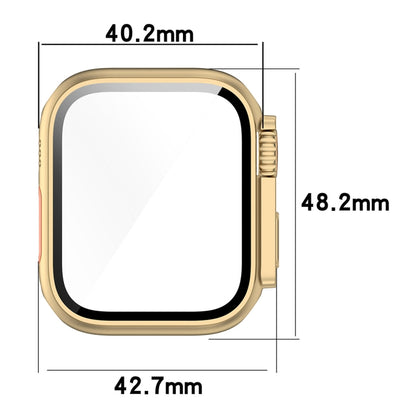 For Apple Watch Series SE 2 / 6 / SE / 5 / 4 40mm Tempered Film + PC Integrated Watch Protective Case(Starlight Color) -  by PMC Jewellery | Online Shopping South Africa | PMC Jewellery