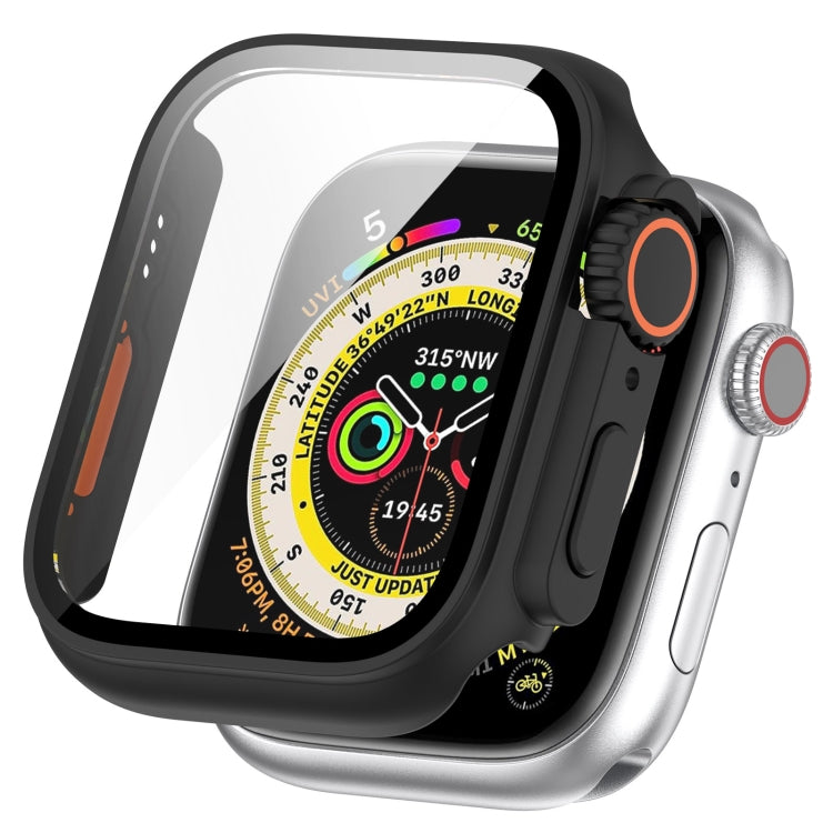 For Apple Watch Series SE 2 / 6 / SE / 5 / 4 44mm Tempered Film + PC Integrated Watch Protective Case(Black) -  by PMC Jewellery | Online Shopping South Africa | PMC Jewellery